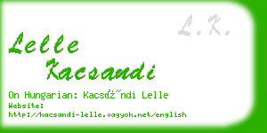 lelle kacsandi business card
